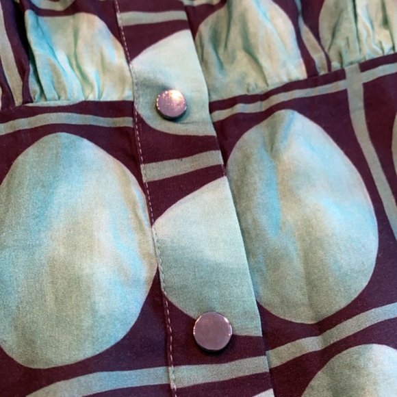 Zara Mini Dress Circles Dots Button Down Women's Size Medium - Picture 2 of 6